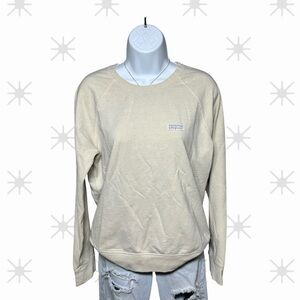 Patagonia Organic Cotton Size Medium Crewneck Sweatshirt Beige Long Sleeve